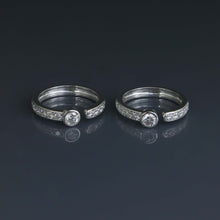 Load image into Gallery viewer, Diamond Bezel Open Stack Rings
