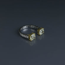 Load image into Gallery viewer, Yellow Diamond Cushion Open Ring
