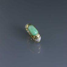 Load image into Gallery viewer, Jadeite Cabochon and Diamond Pave Deco Revival Ring
