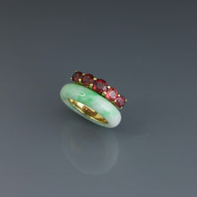 Load image into Gallery viewer, Jadeite and Red Spinel Eternity Ring
