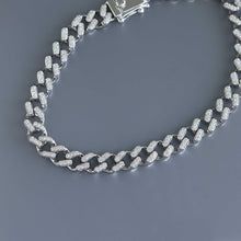Load image into Gallery viewer, White Gold Reversible Cuban Chain with Diamond Pave
