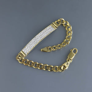 Diamond Pave ID Cuban Chain Bracelet