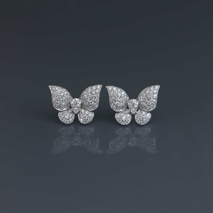 Deco Diamond Pave Butterfly Earrings