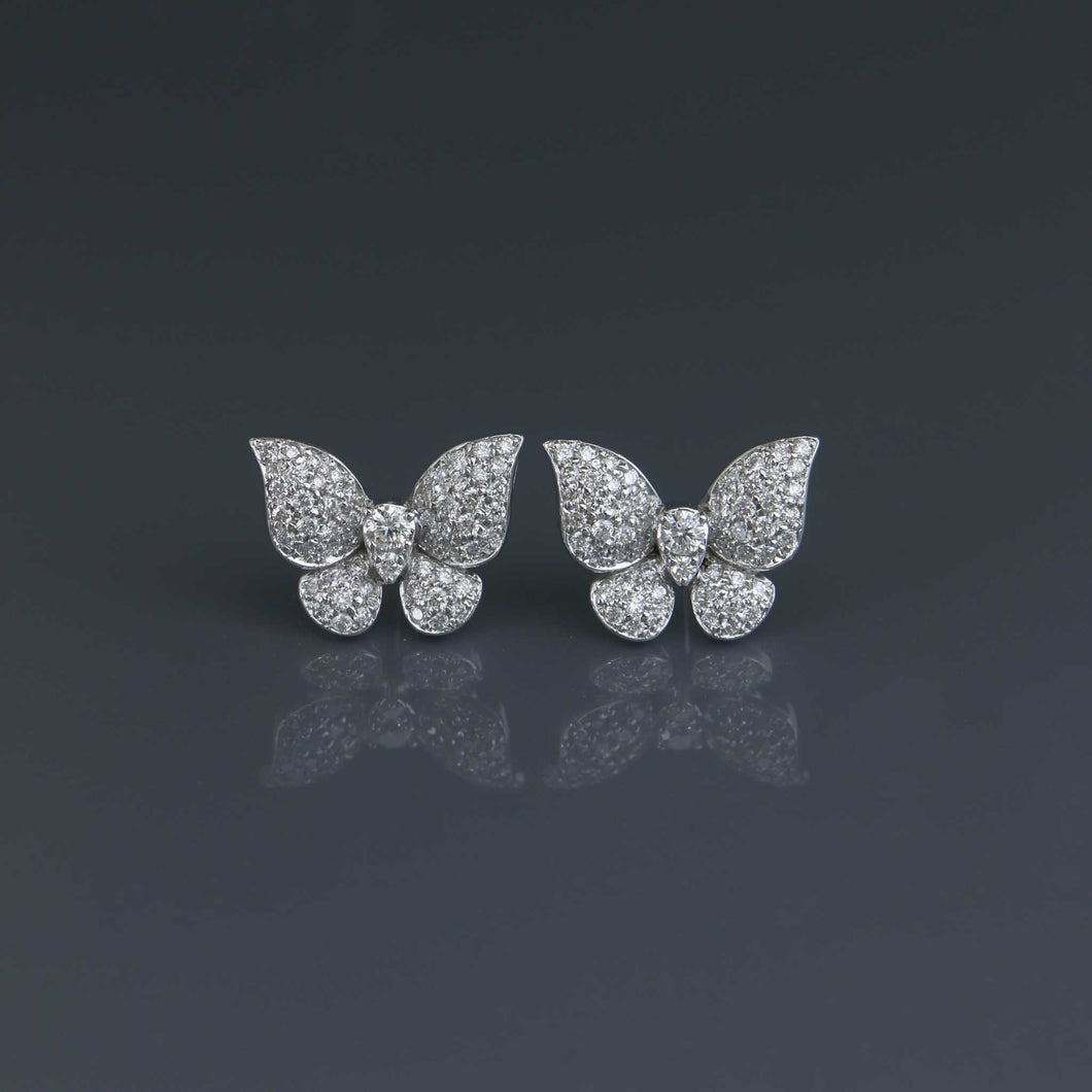 Deco Diamond Pave Butterfly Earrings