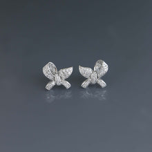 Load image into Gallery viewer, Deco Diamond Offset Bow Earrings
