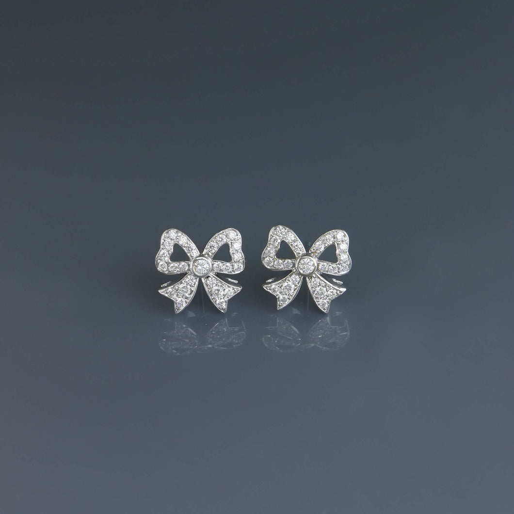 Deco Diamond Pave Ribbon Earrings