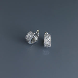 13mm Diamond Pave Hoop Earrings