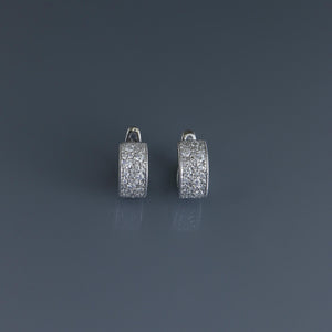 13mm Diamond Pave Hoop Earrings