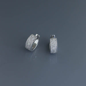 16mm Diamond Pave Hoop Earrings