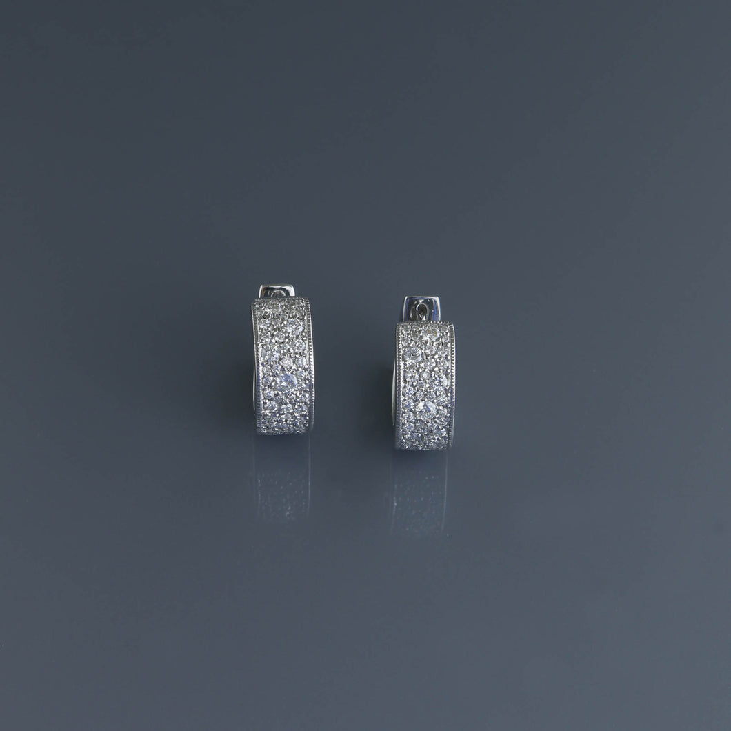 16mm Diamond Pave Hoop Earrings