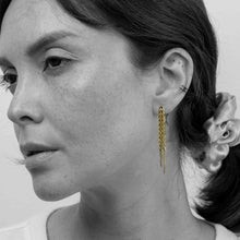 Load image into Gallery viewer, Cuban Chain Drop Fringe Back Earrings
