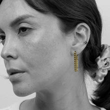 Load image into Gallery viewer, Front to Back Cuban Chain Drop Earrings
