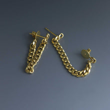 Load image into Gallery viewer, Front to Back Cuban Chain Drop Earrings

