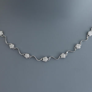 Diamond Rositas Deco Millgrain Link Necklace