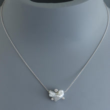 Load image into Gallery viewer, White Keshi Cloud Necklace with Diamonds
