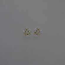 Load image into Gallery viewer, White and Natural Fancy Yellow Diamond Wreath Earrings
