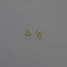 Load image into Gallery viewer, White and Natural Fancy Yellow Diamond Wreath Earrings
