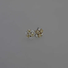 Load image into Gallery viewer, White and Natural Fancy Yellow Diamond Wreath Earrings

