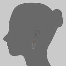 Load image into Gallery viewer, Rose and White Gold Wire and Micropavé Dangling Earrings
