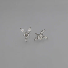 Load image into Gallery viewer, Fleet Fox Asscher and Marquise Cut Diamonds Earrings in White Gold
