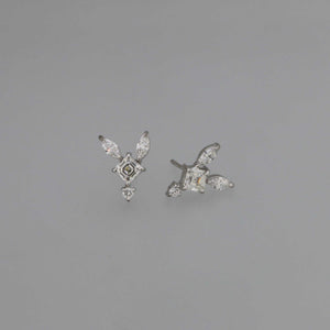 Fleet Fox Asscher and Marquise Cut Diamonds Earrings in White Gold