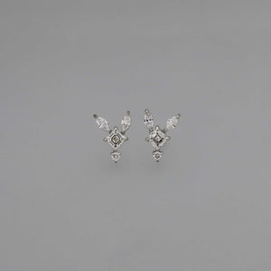 Fleet Fox Asscher and Marquise Cut Diamonds Earrings in White Gold