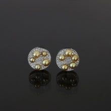 Load image into Gallery viewer, Golden Keshi Button Earrings
