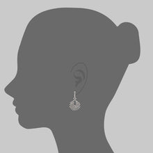 Load image into Gallery viewer, Diamond Bezel Lace Drop Earrings in White Gold
