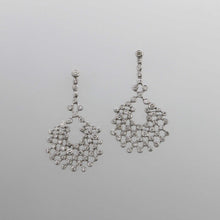 Load image into Gallery viewer, Diamond Bezel Lace Drop Earrings in White Gold
