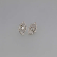 Load image into Gallery viewer, Diamond Bezel and Mother of Pearl Leaf Earrings
