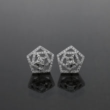 Load image into Gallery viewer, Pentagon Princess Cut Diamond Earrings
