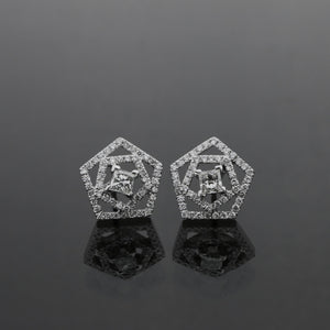 Pentagon Princess Cut Diamond Earrings