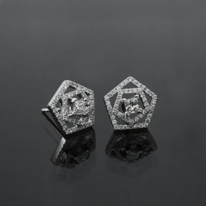 Pentagon Princess Cut Diamond Earrings