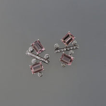 Load image into Gallery viewer, Pink Kunzite and Diamond Fragment Earrings
