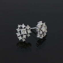 Load image into Gallery viewer, Princess Cut Cluster Earrings

