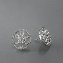 Load image into Gallery viewer, Oval Rose Cut Sapphire Pave Earrings
