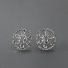 Load image into Gallery viewer, Oval Rose Cut Sapphire Pave Earrings

