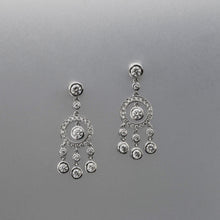 Load image into Gallery viewer, Deco Bezel Diamond Danglers
