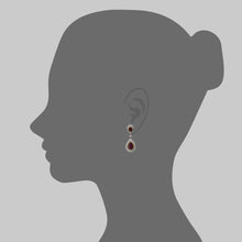 Load image into Gallery viewer, Ruby Dome Pave Drop Earrings
