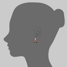 Load image into Gallery viewer, Red Spinel and Cornflower Blue Sapphire Earrings in White Gold
