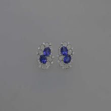 Load image into Gallery viewer, Tanzanite and Rose Cut White Sapphire Stud Earrings
