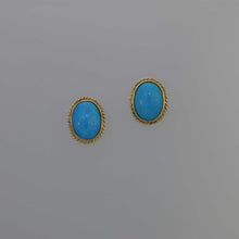 Load image into Gallery viewer, Persian Turquoise and Pink Tourmaline Carving Drop Earrings
