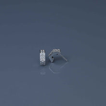 Load image into Gallery viewer, Emerald Cut Diamond Hex Half Hoop Earrings
