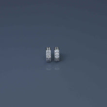 Load image into Gallery viewer, Emerald Cut Diamond Hex Half Hoop Earrings
