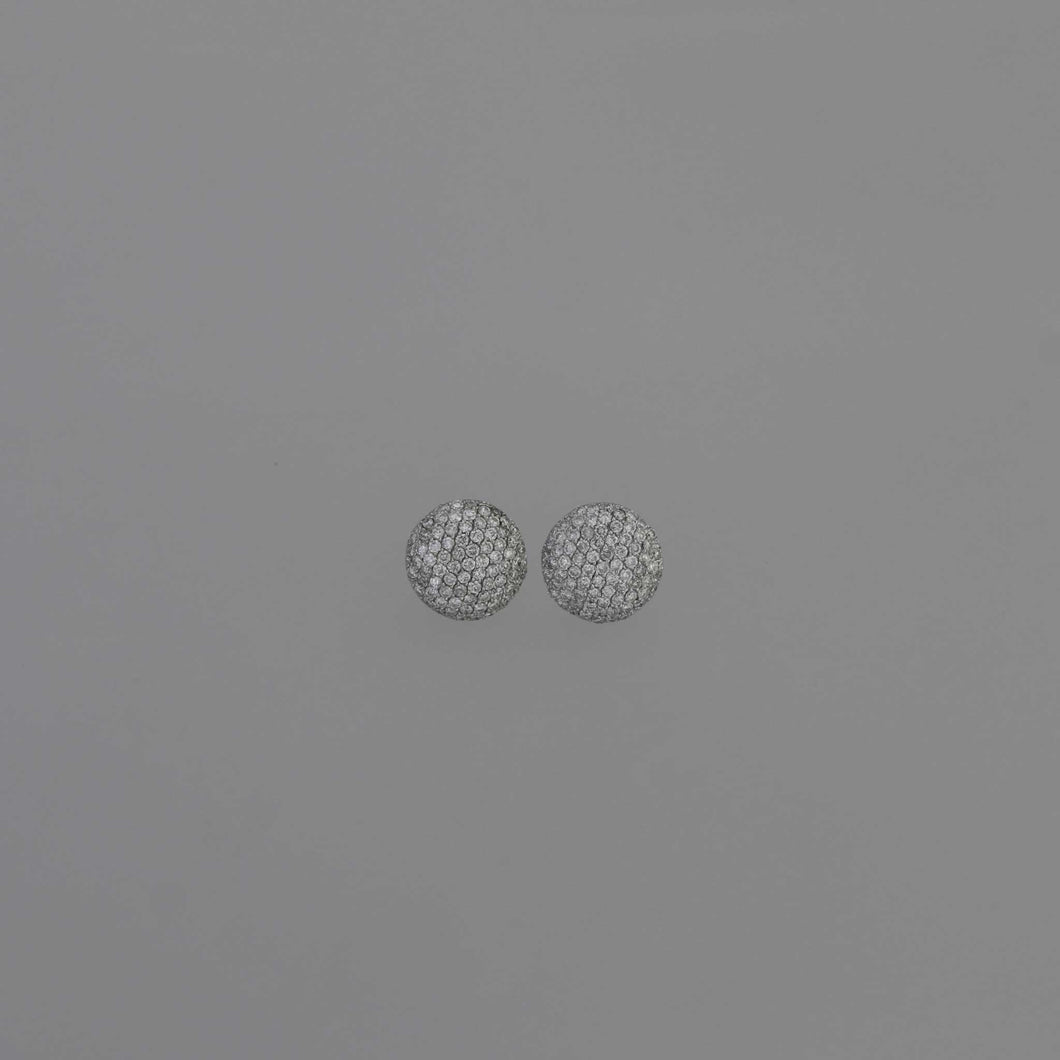 Diamond Pave Button Earrings