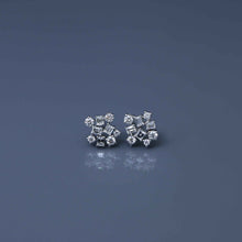 Load image into Gallery viewer, Round and Emerald Cut Wreath Fragment Diamond Earrings
