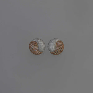 Yin Yang Dome Diamond Pave Earrings