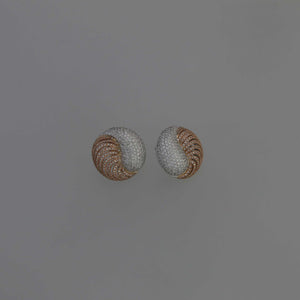 Yin Yang Dome Diamond Pave Earrings