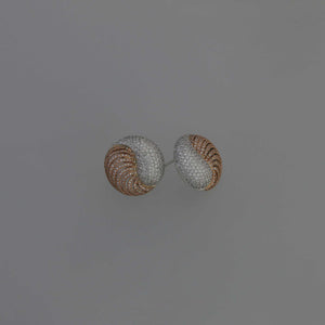Yin Yang Dome Diamond Pave Earrings