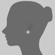 Load image into Gallery viewer, South Sea Pearl with Flower Cutout Frame Earrings
